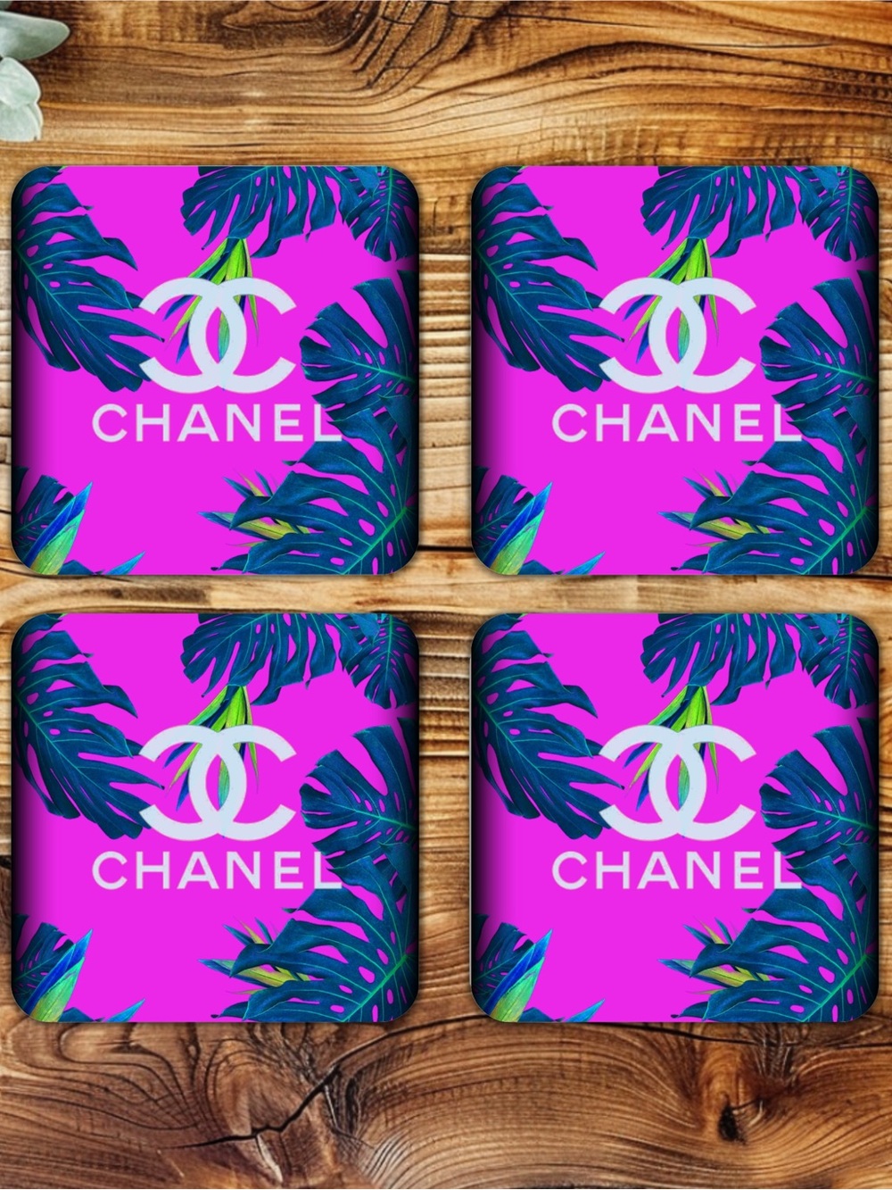 HANDMADE FASHION Set of 4 Ceramic Drink Coasters